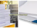 Stosy papieru offsetowego i kserograficznego, ukazujące różnice w fakturze papieru.