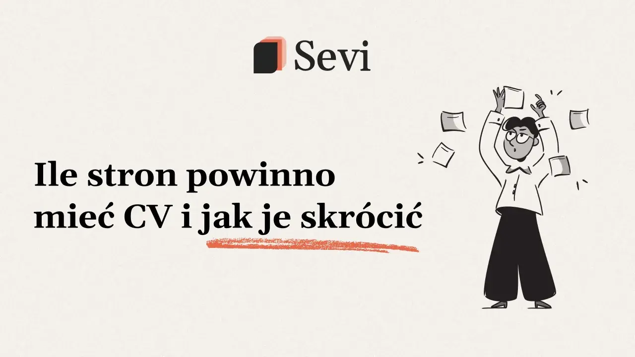 Ile stron powinno mieć CV i jak je skrócić? Czy CV może być na 2 strony? Ilustracja przedstawia osobę zdezorientowaną wśród dokumentów.