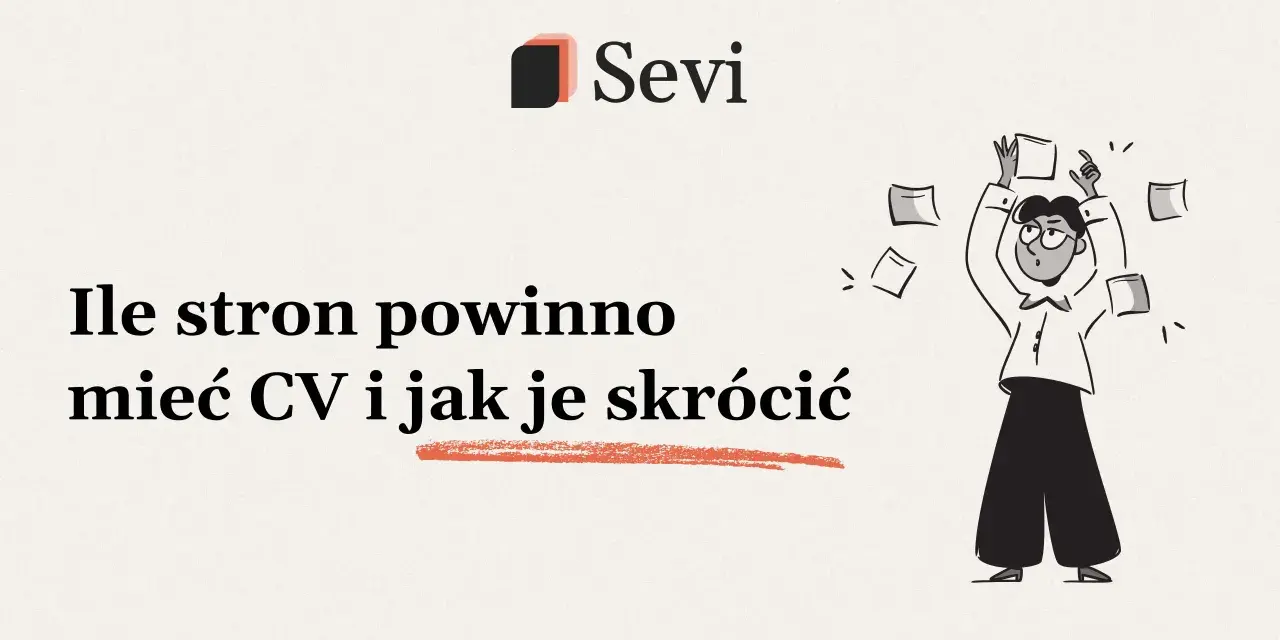 Ile stron powinno mieć CV i jak je skrócić? Czy CV może być na 2 strony? Ilustracja przedstawia osobę zdezorientowaną wśród dokumentów.