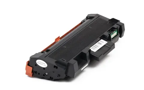 Toner do drukarki Xerox Phaser 3052, czarny, z pomarańczowymi elementami i naklejką gwarancyjną.