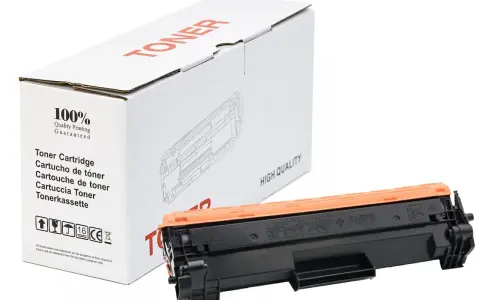 Toner do drukarki HP CP2025, zapakowany w białe pudełko z pomarańczowym wkładem. Wysoka jakość druku gwarantowana.