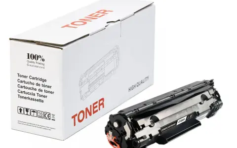 Nowy toner m125a w opakowaniu, gwarancja 100% jakości druku.