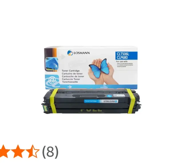 Toner do drukarki Samsung CLP-680ND, model CLT506L, w opakowaniu Losmann z motywem motyla.
