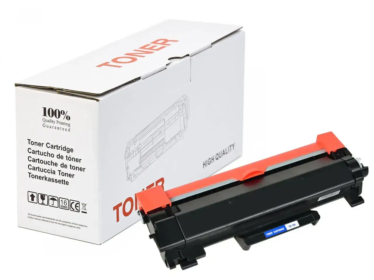 Nowy toner do drukarki Brother HL-L2312D, zapakowany w białe pudełko z napisem