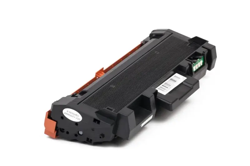 Toner do drukarki Xerox Phaser 3052, czarny, z pomarańczowymi elementami i naklejką gwarancyjną.